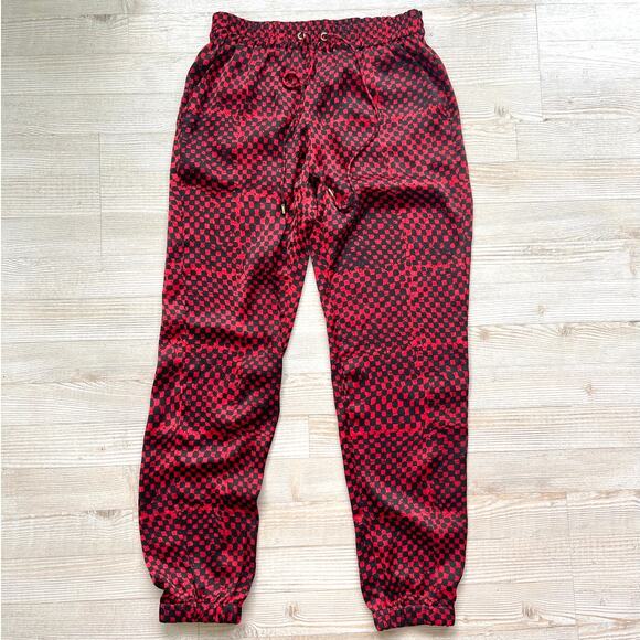 Michael‎ Kors Printed Satin Effect Jogger Pants | Red/Black Size 2 - Picture 1 of 8